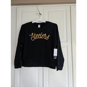 Pittsburgh Steelers NFL Women's Crewneck Script Wording Sleep Sweatshirt XL New